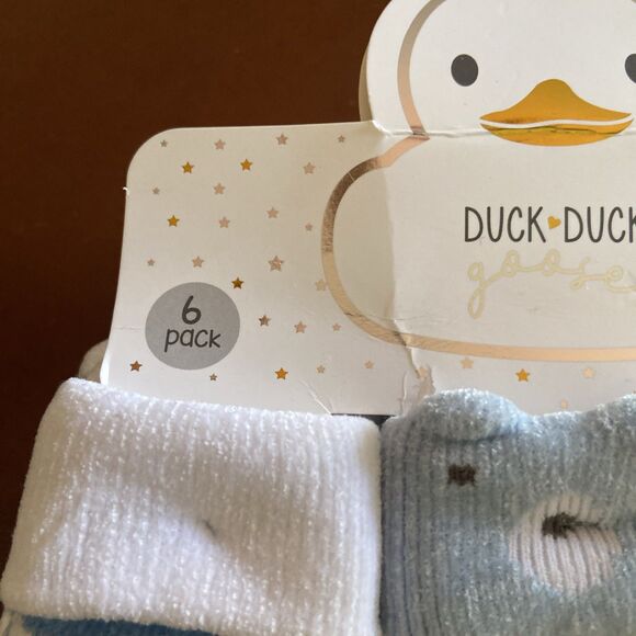 Duck Duck Goose Baby Socks Booties 0-6 Months Boy 6 Pack  New Blue White - Picture 6 of 9